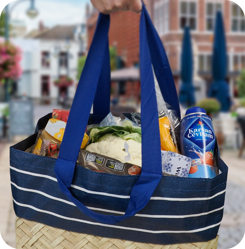 tas vol voedsel van de voedselbank